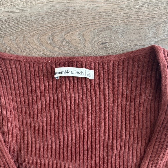 Abercrombie Long-Sleeve Sweetheart Sweater Bodysuit size small brown - Picture 3 of 5